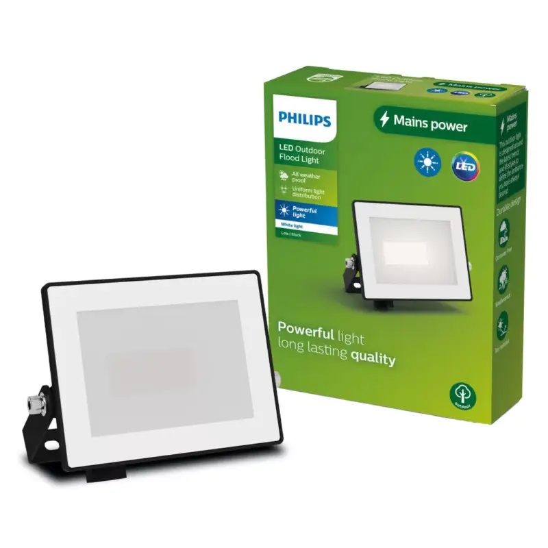 Csak ma LED reflektor lámpa reflektor 10W 950lm 3000K IP65 Black Lois Philips