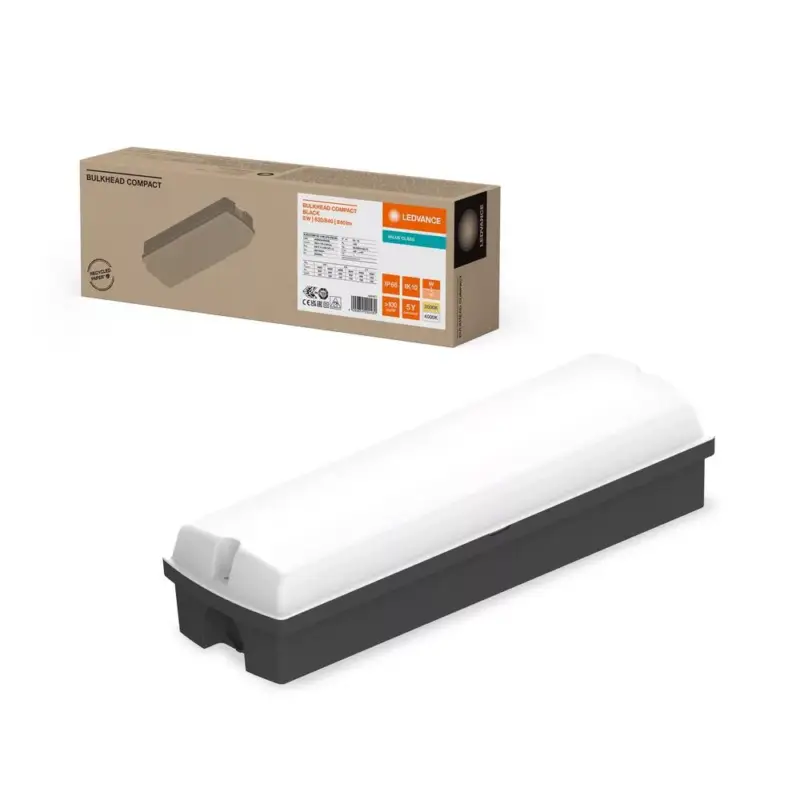 Népszerű LED ipari kültéri fali lámpa 8W 840lm 3000/4000K IP65 fekete vész válaszfal Ledvance modullal