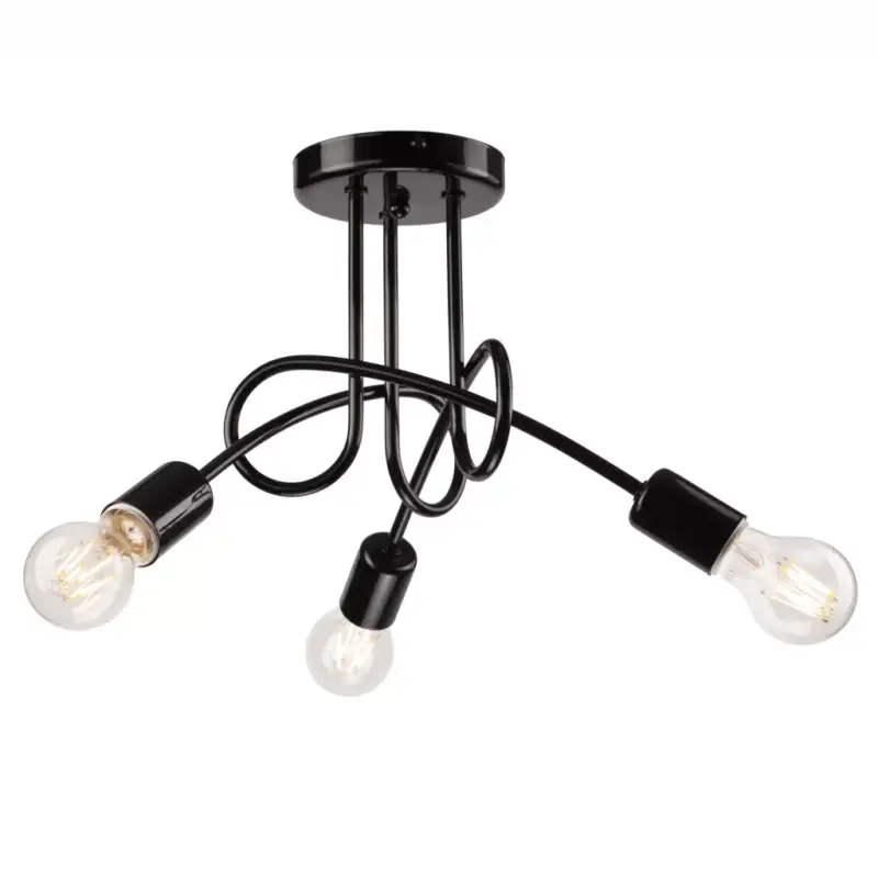 Árengedmény Mennyezeti lámpa CAMILLA 3xE27 Black Loft LM-3.79 Lamkur