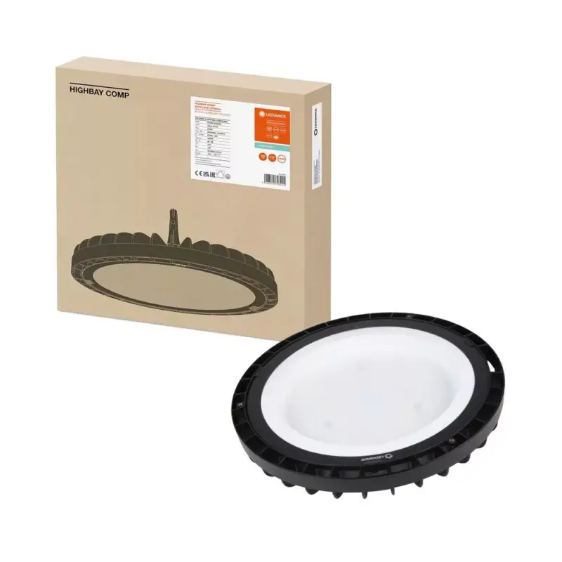 Szuper akció LED ipari lámpatest 225W 27000lm 4000K semleges fekete IP65 IK06 nagy öbölre szerelhető kompakt Ledvance