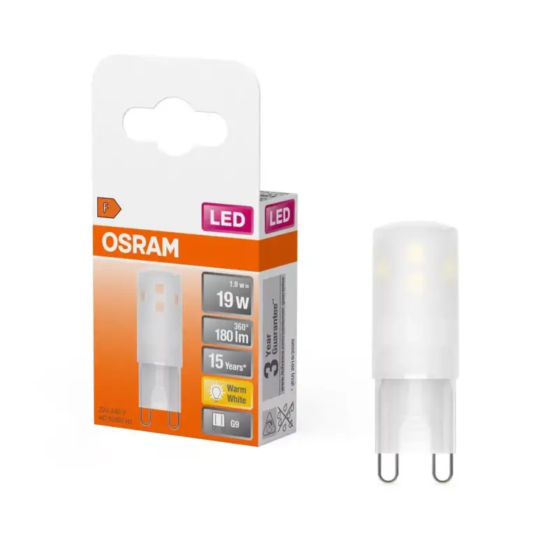 Kihagyhatatlan ajánlat LED kapszulaizzó G9 1.9W = 19W 180lm 2700K Meleg 300° LED PIN Osram