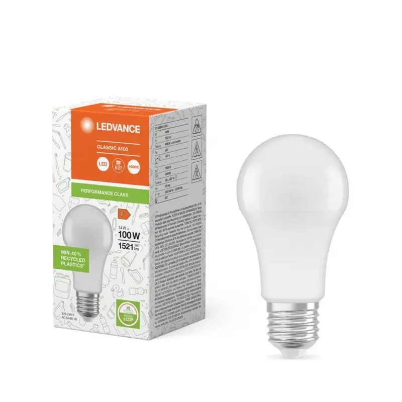 Szuper akció LED izzó E27 A60 14W = 100W 1521lm 4000K Semleges 200° Ledvance