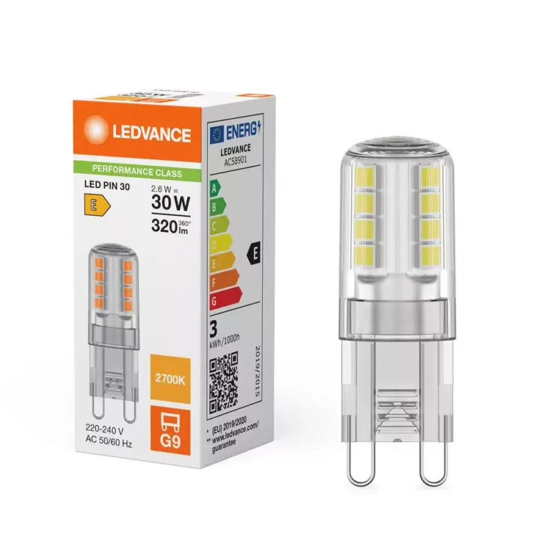 Végkiárusítás LED kapszulaizzó G9 2.6W = 30W 320lm 2700K Meleg 300° Ledvance