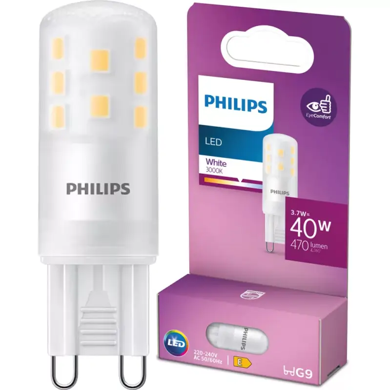 G9 LED kapszulaizzó 3,7 W = 40 W 470 lm 3000 K Meleg 320° Philips Végkiárusítás
