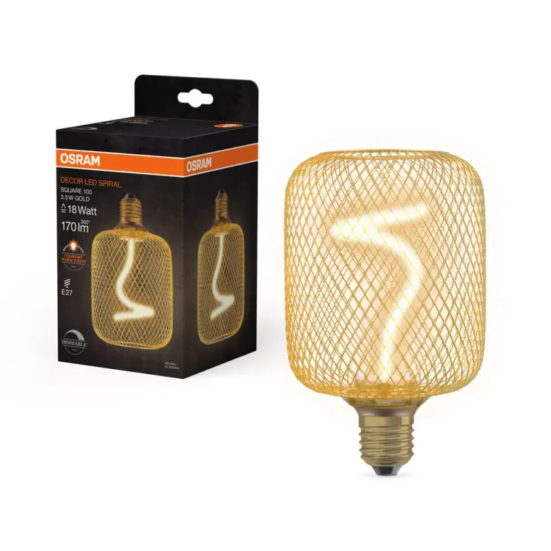 LED dekoratív izzó E27 3,5 W = 18 W 170 lm 1800 K Meleg 320° Izzószálas dekor, szabályozható fényerővel, Osram Vásárlói kedvenc