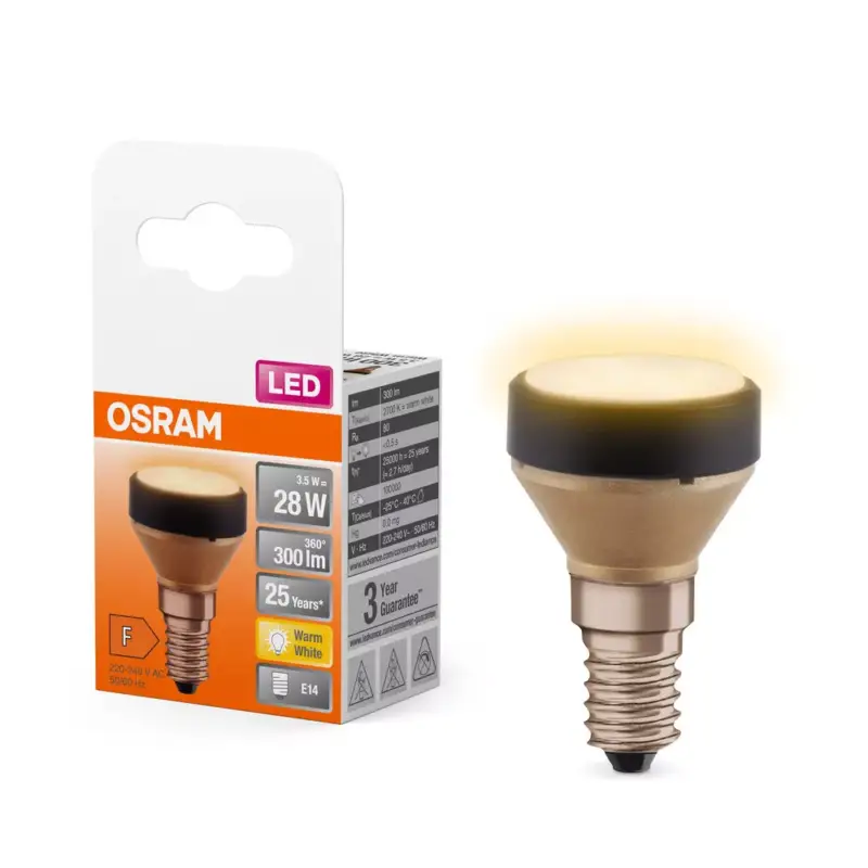 Expressz kézbesítés LED izzó reflektor E14 3.5W = 28W 300lm 2700K Meleg 100° Szabályozható LAPOS LÁMPA Osram