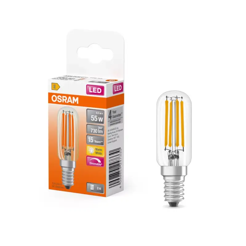 Gyors kiszállítás LED izzó T25 cső alakú E14 6,5 W = 55 W 730 lm 2700 K Meleg 300° Szabályozható SPECIAL Osram