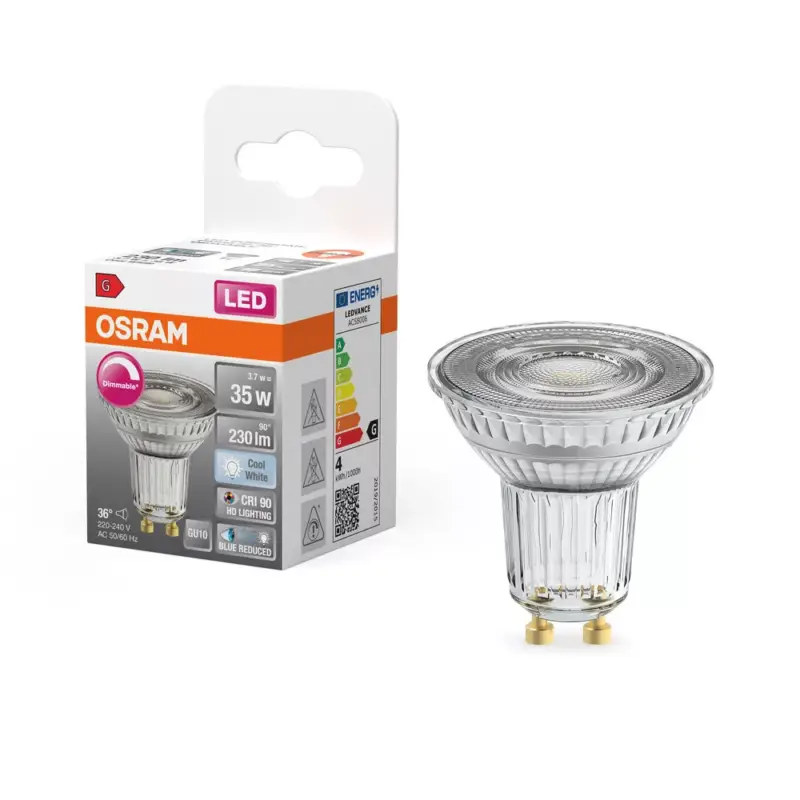 LED izzó PAR16 reflektor GU10 3.7W = 35W 230lm 4000K Semleges CRI90 36° Szabályozható SUPERSTAR Osram Kihagyhatatlan ajánlat
