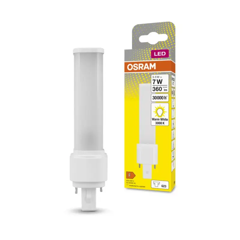 LED fénycső, egyoldalas, G23, 3,5 W = 7 W, 360 lm, 3000 K, meleg, 120°, DULUX LED S EM és AC, Osram Vedd meg online