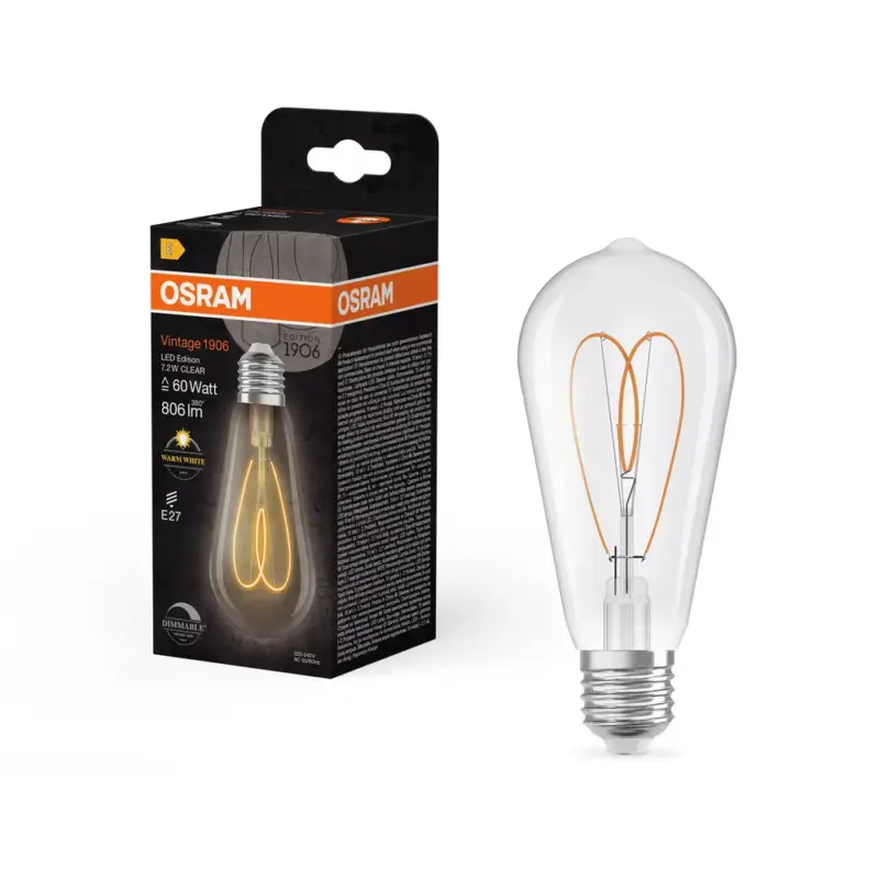 Korlátozott ajánlat LED dekoratív izzó ST64 Edison E27 7.2W = 60W 806lm 2700K Meleg CRI90 300° Szabályozható Vintage 1906 Osram