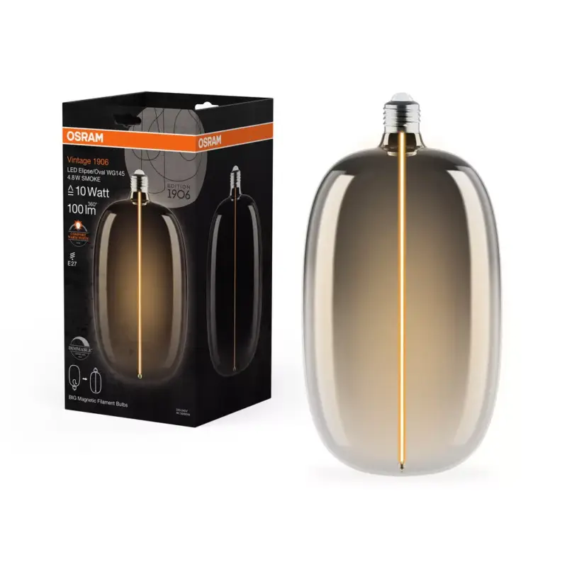 Vedd meg most LED dekoratív izzó E27 4,8 W = 10 W 100 lm Meleg 1800 K 320° Füstölt izzószálas, szabályozható fényerővel Vintage 1906 Osram