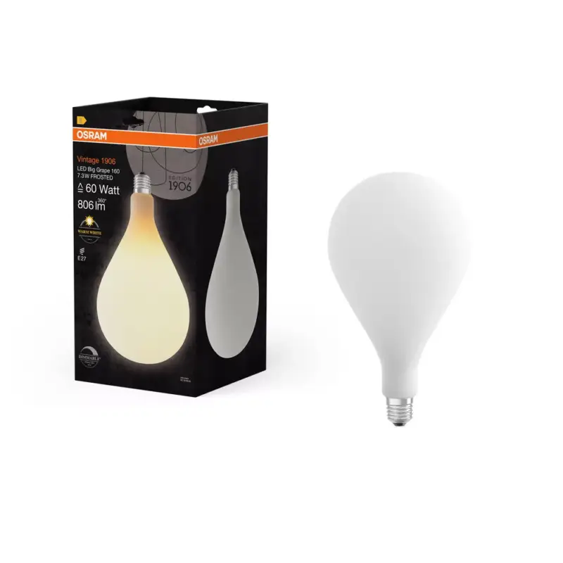 LED dekoratív izzó E27 7.3W = 60W 806lm 2700K Meleg 320° Szabályozható Vintage 1906 Osram Expressz szállítás