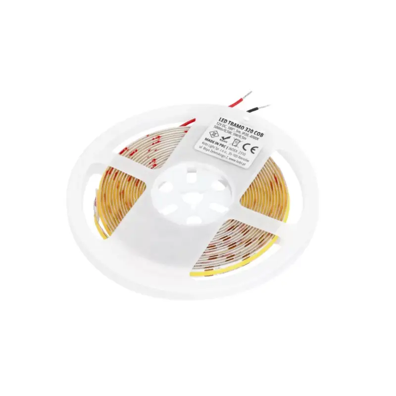 Különleges ajánlat LED szalag 5W 500lm 4000K Semleges 1600LED 12V 5m CRI90 Tramo Prémium Kobi
