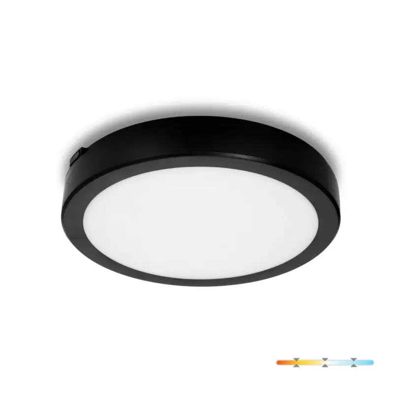 Biztonságos fizetés LED fürdőszobai mennyezeti lámpa, felületre szerelhető, 24W, 2280lm, 4000K, 120°, fekete, IP65, Nairos Kobi