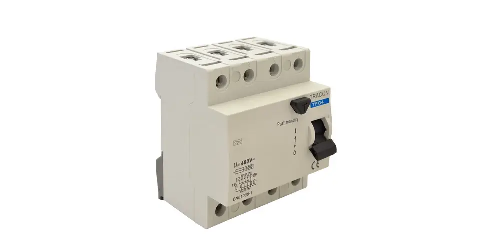 Tracon 4P Fi-relé 40A 30mA A/AC osztály áram-védőkapcsoló TFG4-40030 Gyors kiszállítás