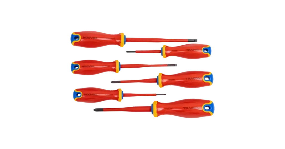 Újdonság Tracon szerszám csavarhúzószett 1000V 1x5,5x125mm 0,8x4x100mm 0,4x2,5x75mm CSET1000