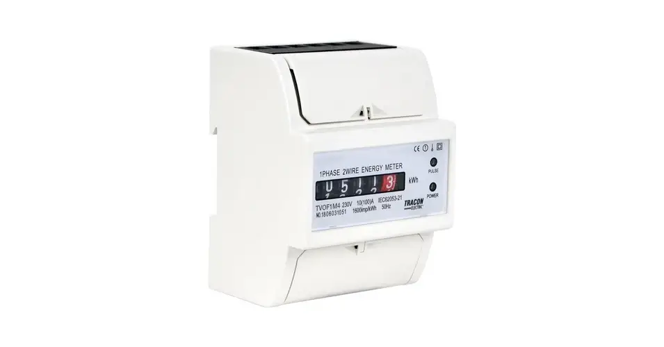 Biztonságos fizetés Tracon elektromechanikus fogyasztásmérő közvetlen 1 fázis 4 modul 10(100)A TVOF1M4