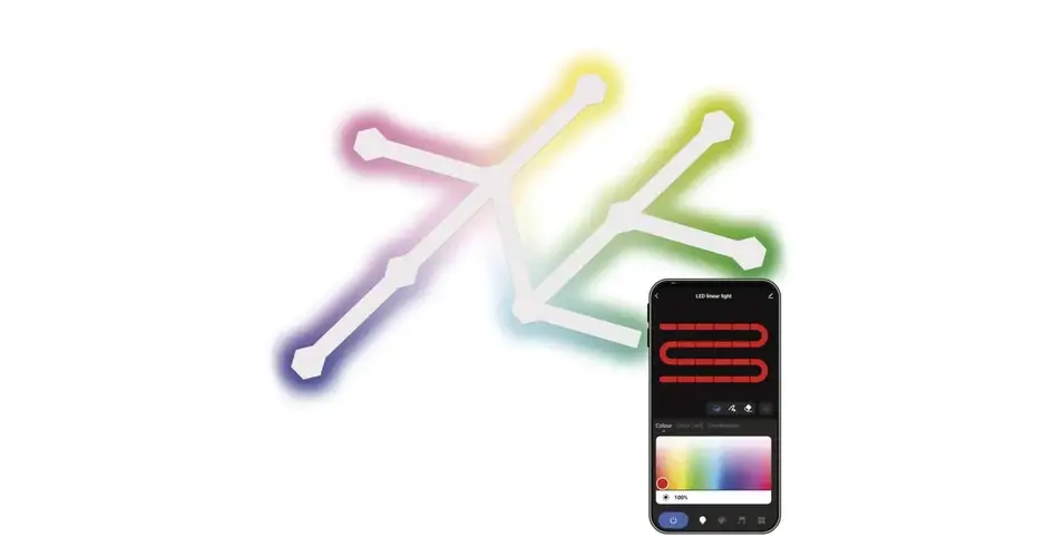 Emos GoSmart LED lámpatest Lines fehér 9 részből álló 34W RGBIC dimmelhető, WiFi ZIW249R Vásárlói kedvenc