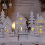 Biztonságos fizetés Tracon LED karácsonyi falu fa fehér elemes meleg fehér CHRWHVILW6WW