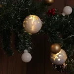 Tracon LED karácsonyi lánc gömb hópehely fehér elemes meleg fehér CHRSTSFBW10WW Expressz szállítás