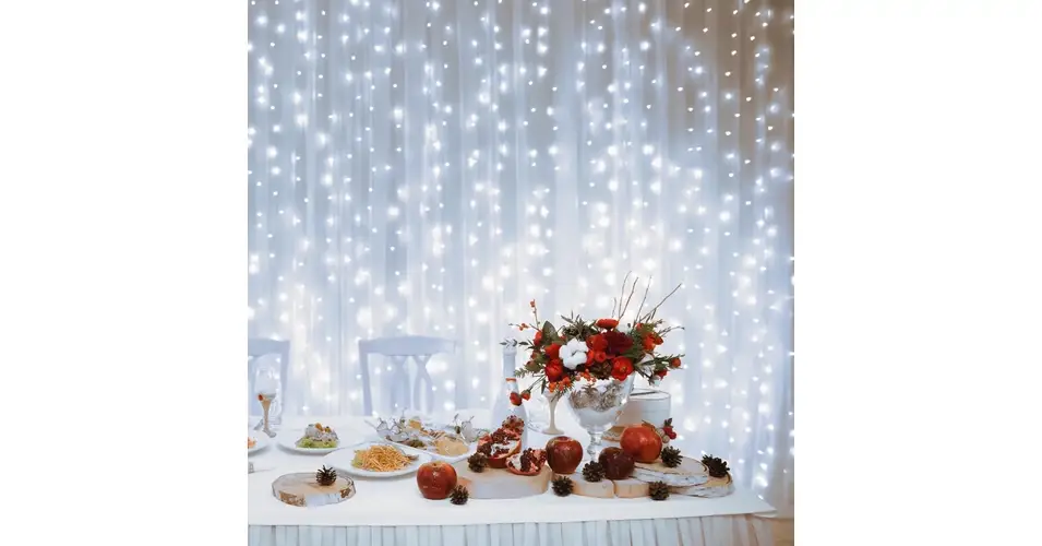 Home DLF 600/WH LED-es fényfüggöny, 2x3 m / 600 db hidegfehér LED, állófényű, fehér vezeték, sorolható, kül- és beltéri kivitel DLF 600/WH Legjobb ár