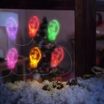 Olcsó Family karácsonyi LEDes fényfüzér gél ablakmatrica 6 LED 2xAA 58568C