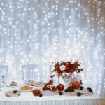 Árcsökkenés Somogyi LED-es fényfüggöny 2x1 m / 210 LED sorolható hideg fehér DLF 210/WH