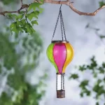 Olcsó Garden of eden felakasztható szolár lámpa hőlégballon lángeffekt 12 sárga LED 11x11x37 cm 11778