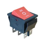 Tracon 3 állású billenő kapcsoló kétpólusú választókapcsoló BE-KI piros 0-I-II felirat 6 érintkező 16A 250V TES-52 Prémium