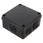 Pawbol falon kívüli kötődoboz gumi bevezetővel 100x100x50 mm műanyag fekete UV-álló IP65 S-BOX 106C Csak ma