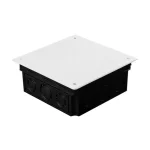 Budvill süllyesztett kötődoboz fedéllel fekete 150x150x60 mm AK3 Különleges ajánlat