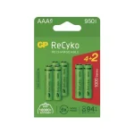 GP ReCyko NiMH tölthető 4+2 db akkumulátor HR3 AAA mikro ceruza 1000mAh B2111V Vásárlói kedvenc
