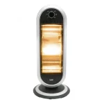 Szezonális akció Home FK 23 álló elektromos halogén hősugárzó fűtőtest, 400W/800W/1200W, oszcillálás, IP20 védelem, fekete/ezüst FK 23