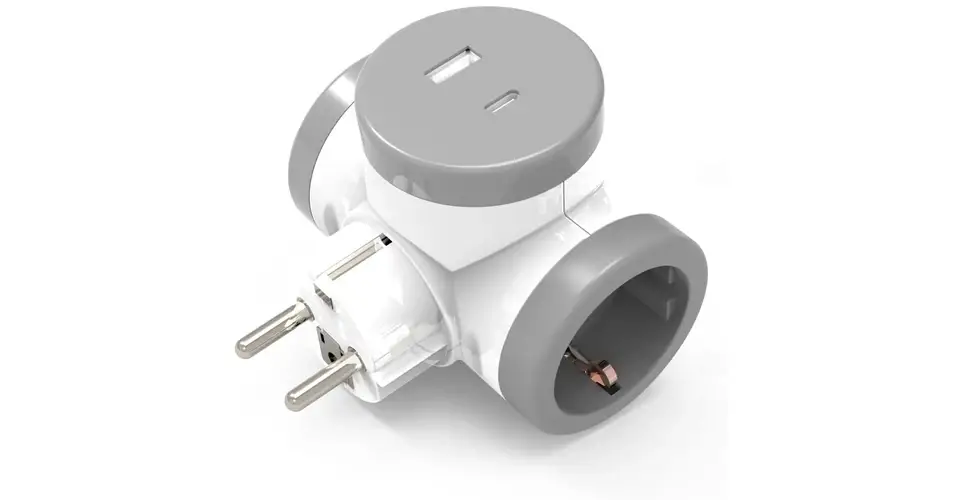 Ne maradj le Stilo STI1803 TDF Elosztó dugaljba 2-es, földelt dugvillához +USB-A + USB-C; 2 plug + 2 USB Stilo STI1803
