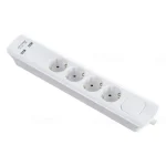 Outlet Stilo Hálózati elosztó 4db aljzat 3fm vezetékkel, kapcsolóval,(H05VV-F 3x1,5 mm2) fehér +2db USB port (2,1A 5V) Stilo STI1670