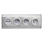 Home KNV 03/USB szerelhető konyhai hálózati elosztó USB aljzatokkal, 3 védőérintkezős és 2 USB aljzat, rozsdamentes acél, felszerelés sarokba is, max. 3680 W, KNV 03/USB Rendeld meg most