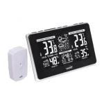 Home HCW 25 időjárás-állomás külső jeladóval, negatív, fehér LCD kijelző, beltéri hőmérséklet és páratartalom, digitális óra, naptár HCW 25 Akciós ár