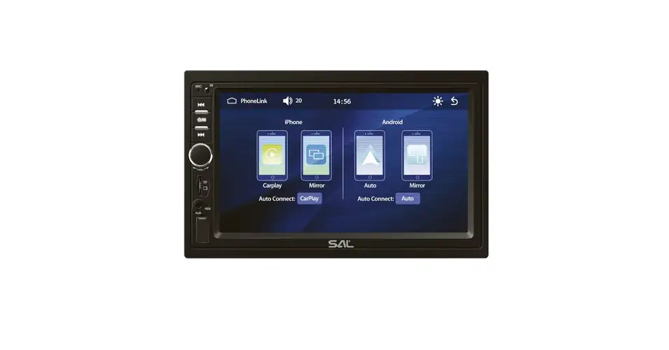 SAL VBX910 autórádió és multimédiás lejátszó, CPAA multimédia, iOS CarPlay és Android Auto, tükrözés, 18cm-es érintő-kijelző, 2xDIN, Bluetooth VBX910 Expressz kézbesítés