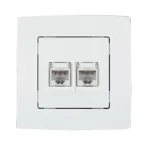 Elmark City 2xRJ45 dupla UTP csatlakozó aljzat fehér süllyesztett 190711 Azonnal elérhető