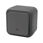 Olcsó Commel falon kívüli egypólusú nyomó jelzőfénnyel antracit IP55 043-106