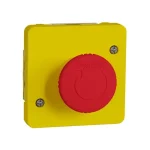 Biztonságos fizetés Schneider Electric MUREVA Styl nyomógombos vészleállító negyed fordulatos oldással piros/sárga MUR35053