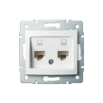 Korlátozott ajánlat Kanlux DOMO 2xRJ45 Cat 5e UTP csatlakozóaljzat keret nélkül fehér 24755