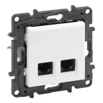 Legrand Niloé Step 2xRJ45 Cat.6 STP csatlakozóaljzat fehér 863166 Biztonságos fizetés