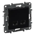 Ne maradj le Legrand Niloé Step 2xRJ45 Cat.6A UTP csatlakozóaljzat fekete 863568