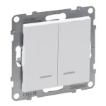 Legrand Suno fehér 106+6 JF kettős váltókapcsoló jelzőfénnyel keret nélkül 10AX 721118 Expressz kézbesítés
