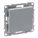 Újdonság Legrand Suno 101N C egypólusú nyomó csengőjellel kapcsoló keret nélkül 10AX, aluminium 721313