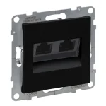 Legrand Suno fekete 2xRJ45 UTP Cat.6A csatlakozóaljzat, keret nélkül 721455 Ne maradj le