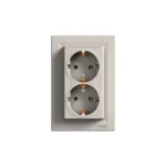 Prémium Asfora bronz dupla dugalj 2x(2P+F) 16A/250V sülly csavaros bekötésű EPH9900169