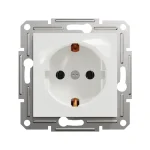 Exkluzív ajánlat Asfora konnektor 2P+F dugalj csavaros süllyesztett fehér keret nélkül Schneider EPH2970121