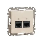 Outlet Schneider Sedna Design 2xRJ45 Cat6 UTP aljzat bézs SDD112462